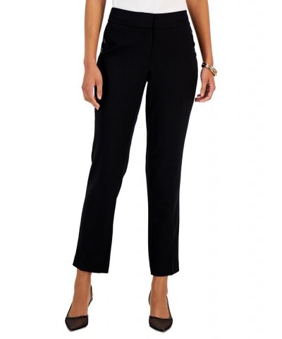 Women's Stretch-Crepe Cropped Sailor Pants Black $31.31 Pants