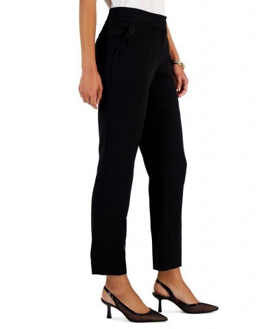 Women's Stretch-Crepe Cropped Sailor Pants Black $31.31 Pants