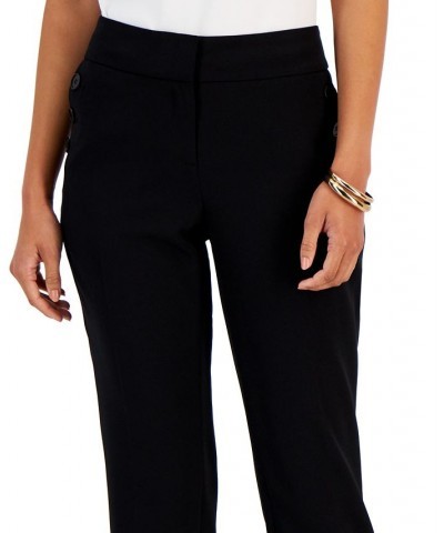 Women's Stretch-Crepe Cropped Sailor Pants Black $31.31 Pants