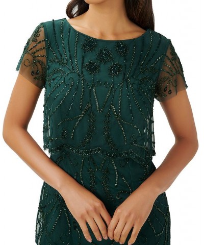 Petite Beaded Boat-Neck Sheath Dress Dusty Emerald $87.78 Dresses