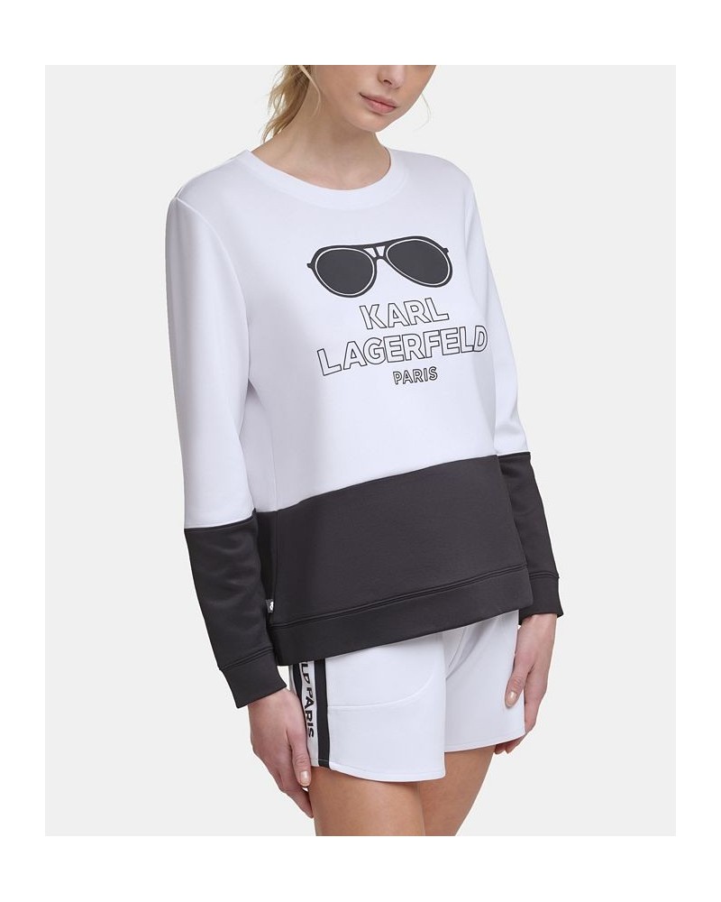 Women's Colorblock Sunglass Sweatshirt White $39.38 Sweatshirts