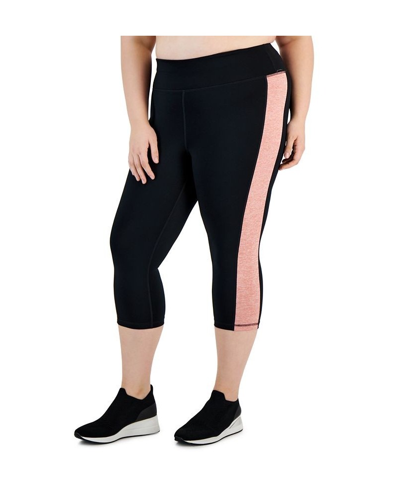 Plus Size Colorblocked Capri Leggings Noir/Lip Gloss $10.99 Pants