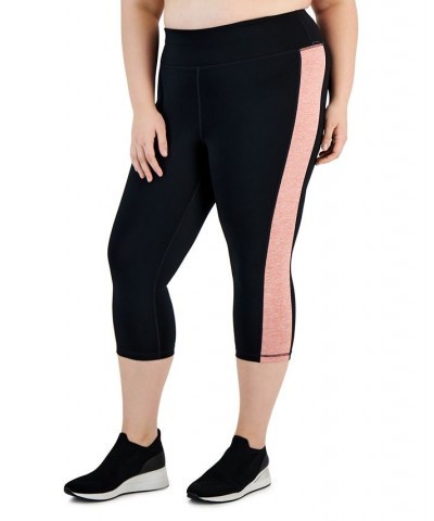 Plus Size Colorblocked Capri Leggings Noir/Lip Gloss $10.99 Pants