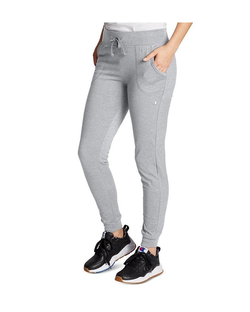 Women's Cotton Jersey Full Length Joggers Oxford Gray $21.20 Pants