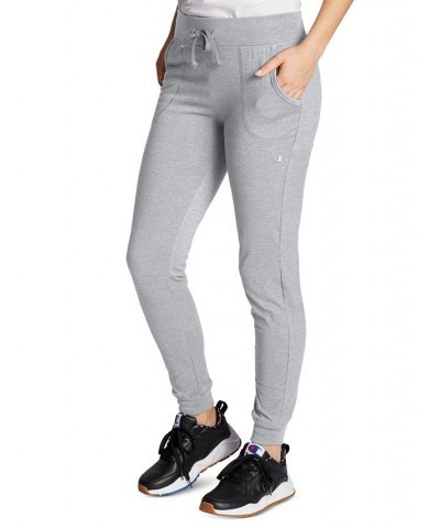 Women's Cotton Jersey Full Length Joggers Oxford Gray $21.20 Pants