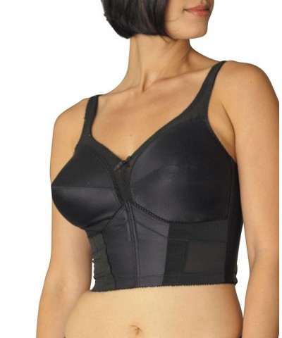 Women's Wireless Longline Corset Bra Black $25.76 Bras