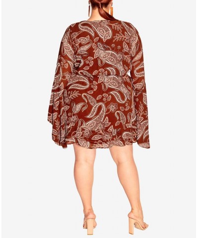 Trendy Plus Size Paisley Mini Dress Ginger Paisley $45.15 Dresses