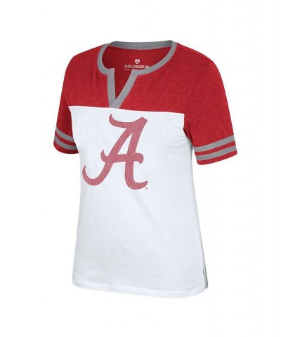 Women's White Crimson Alabama Crimson Tide Frost Yourself Notch Neck T-shirt White, Crimson $24.83 Tops