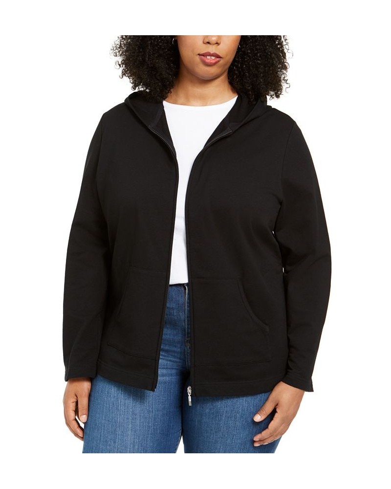 Plus Size Zip-Up Hoodie Bright White $10.78 Sweatshirts