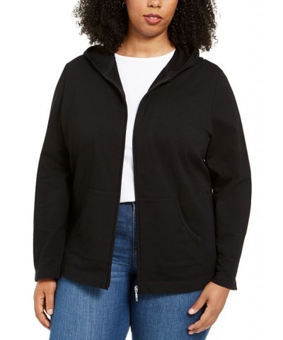 Plus Size Zip-Up Hoodie Bright White $10.78 Sweatshirts