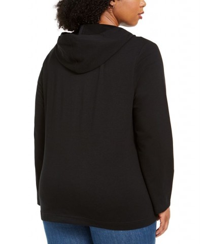 Plus Size Zip-Up Hoodie Bright White $10.78 Sweatshirts