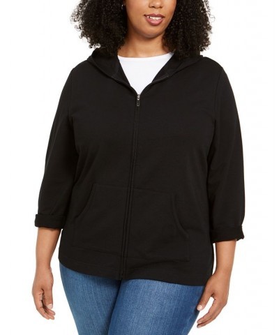 Plus Size Zip-Up Hoodie Bright White $10.78 Sweatshirts