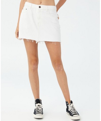 Women's Denim Micro Mini Skirt White $30.79 Skirts