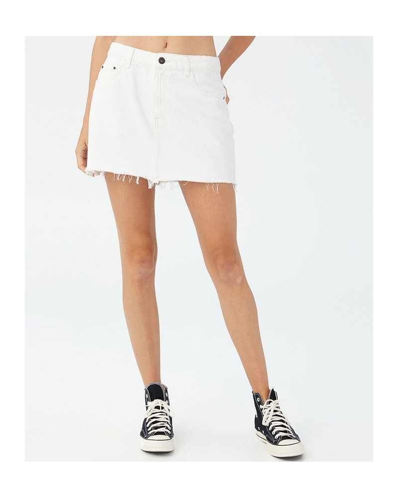 Women's Denim Micro Mini Skirt White $30.79 Skirts