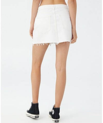 Women's Denim Micro Mini Skirt White $30.79 Skirts