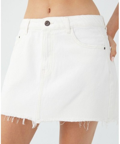 Women's Denim Micro Mini Skirt White $30.79 Skirts