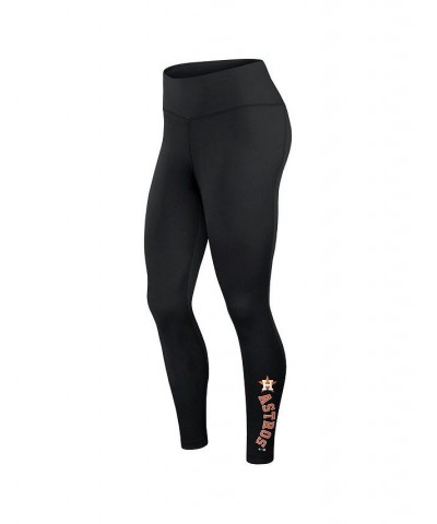 Women's Branded Black Houston Astros Wordmark Stack Leggings Black $18.90 Pants