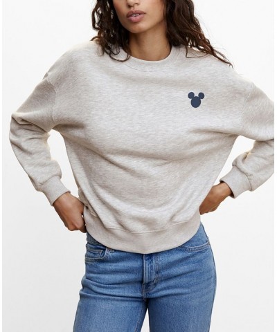 Women's Mickey Mouse Sweatshirt Light Heather Gray $29.40 Sleepwear