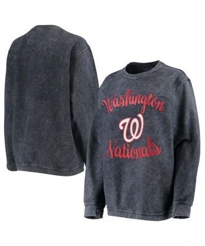 Women's Navy Washington Nationals Script Comfy Cord Pullover Sweatshirt Navy $36.00 Sweatshirts