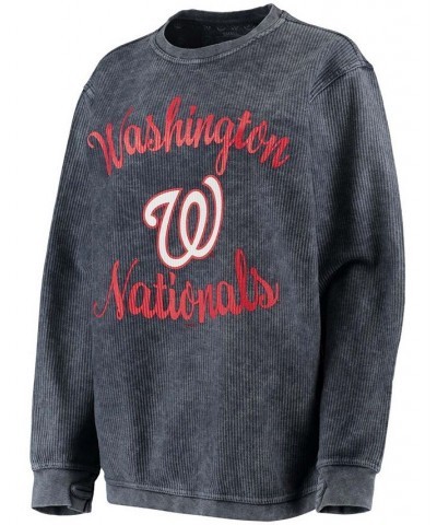 Women's Navy Washington Nationals Script Comfy Cord Pullover Sweatshirt Navy $36.00 Sweatshirts