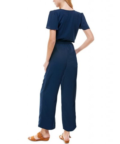 Belted Ruffled Jumpsuit Navy $24.01 Pants