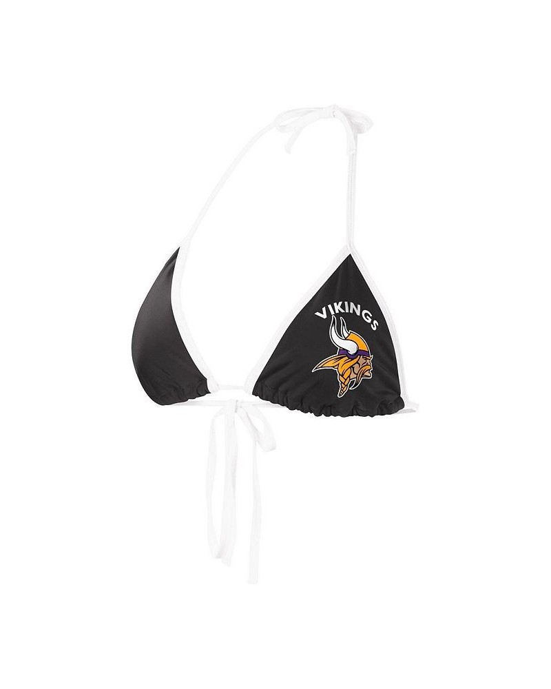 Women's Black Minnesota Vikings Perfect Match Bikini Top Black $25.64 Swimsuits