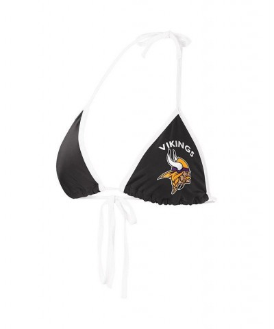 Women's Black Minnesota Vikings Perfect Match Bikini Top Black $25.64 Swimsuits