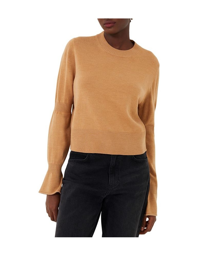 Women's Babysoft Rib-Inset-Long-Sleeve Sweater Camel $18.49 Sweaters