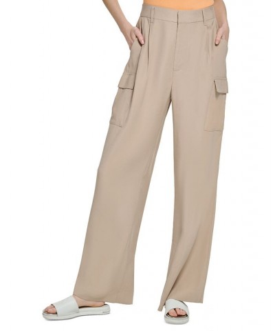 Women's High-Rise Wide-Leg Pants Safari Khaki $49.98 Pants