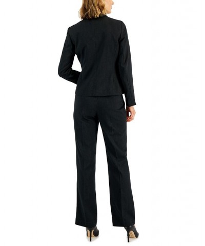 Women's Two-Button Pinstriped Pantsuit Regular & Petite Black $45.00 Suits