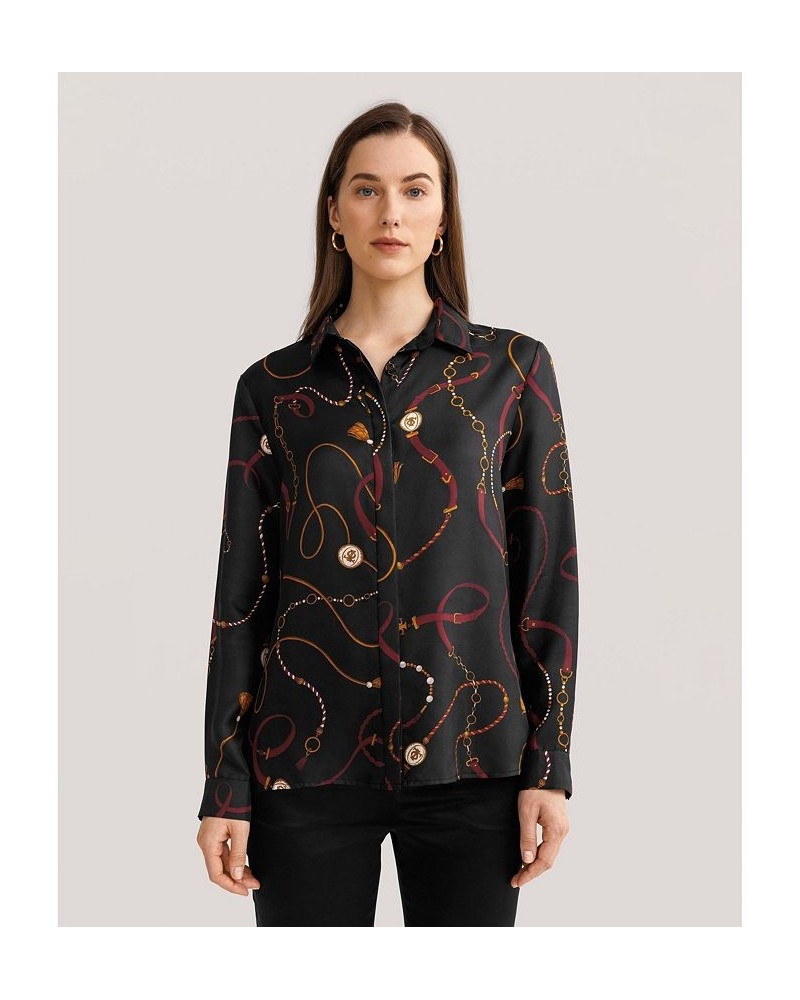 Louisville Print Silk Shirt for Women Louisville print $47.55 Tops