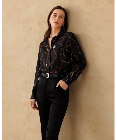 Louisville Print Silk Shirt for Women Louisville print $47.55 Tops