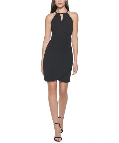 Keyhole Scuba Crepe Sheath Dress Black $34.55 Dresses