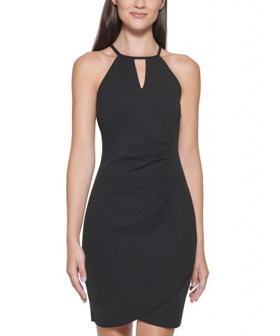 Keyhole Scuba Crepe Sheath Dress Black $34.55 Dresses