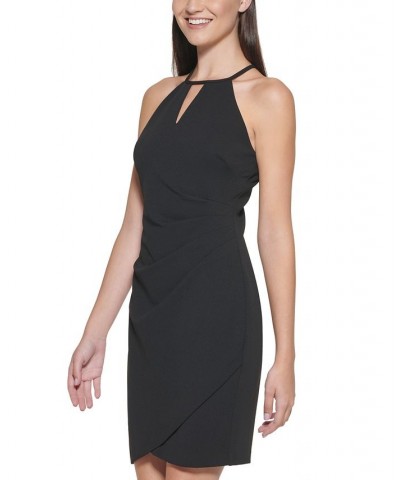 Keyhole Scuba Crepe Sheath Dress Black $34.55 Dresses