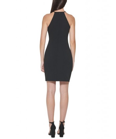 Keyhole Scuba Crepe Sheath Dress Black $34.55 Dresses