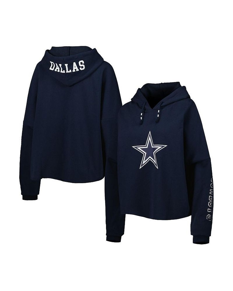 Women's Navy Dallas Cowboys Foil Sleeve Pullover Hoodie Navy $35.88 Sweatshirts