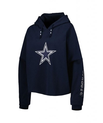 Women's Navy Dallas Cowboys Foil Sleeve Pullover Hoodie Navy $35.88 Sweatshirts