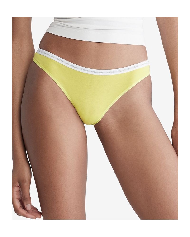 CK One Cotton Singles Thong Underwear QD3783 Lemon Lime $10.95 Panty