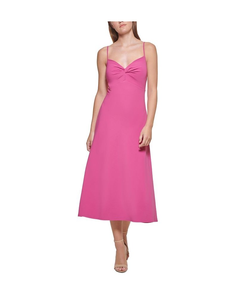 Knot-Front Midi Dress Pink $39.68 Dresses