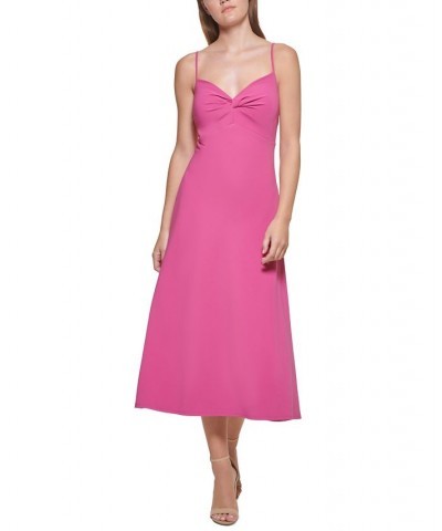 Knot-Front Midi Dress Pink $39.68 Dresses