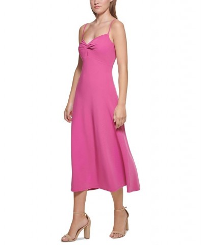 Knot-Front Midi Dress Pink $39.68 Dresses