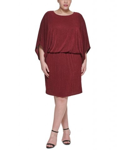 Plus Size Blouson Dress Wine $26.46 Dresses