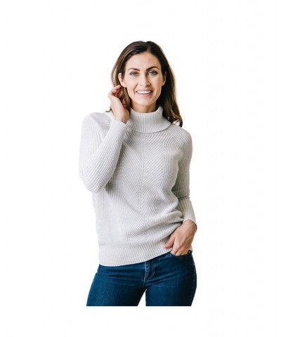 Womens' Ribbed Turtleneck Sweater Gray $22.48 Sweaters