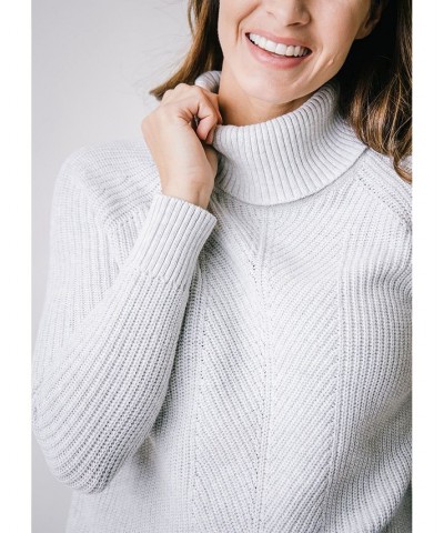 Womens' Ribbed Turtleneck Sweater Gray $22.48 Sweaters