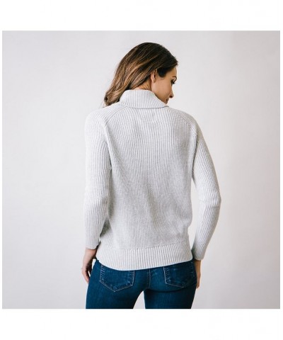 Womens' Ribbed Turtleneck Sweater Gray $22.48 Sweaters