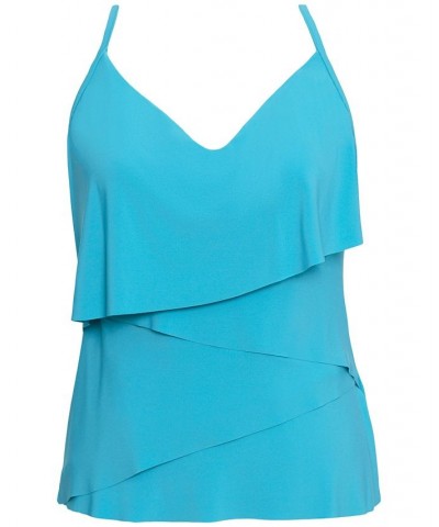 Chloe Tiered Tankini Top & Bottoms Blue $48.96 Swimsuits