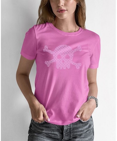 Women's Word Art XOXO Skull T-shirt Pink $16.45 Tops