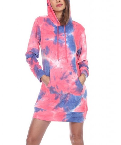 Women's Tie Dye Sweatshirt Dress Pink $28.56 Dresses