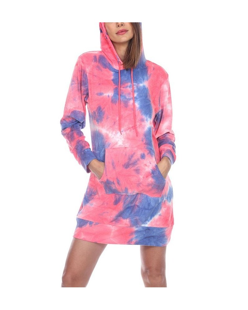 Women's Tie Dye Sweatshirt Dress Pink $28.56 Dresses